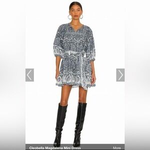 Cleobella Magdalena Mini Cotton Tie Waist Dress Size Small